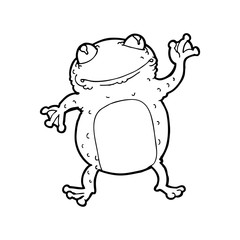line drawing cartoon  frog