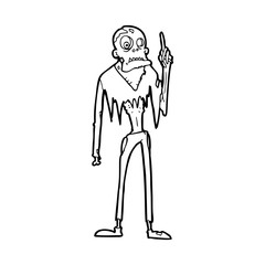line drawing cartoon  zombie