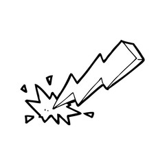 line drawing cartoon  thunderbolt