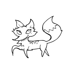 line drawing cartoon  fox