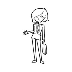 line drawing cartoon  businesswoman