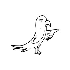 line drawing cartoon  parrot