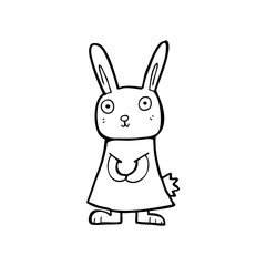 line drawing cartoon  rabbit