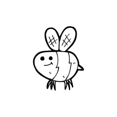 line drawing cartoon  bee