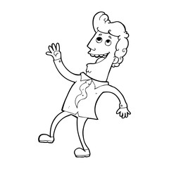line drawing cartoon  happy office man