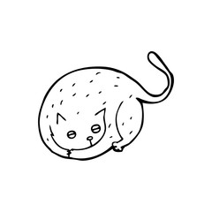 line drawing cartoon  cat