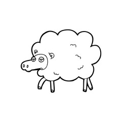 line drawing cartoon  sheep