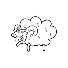 line drawing cartoon  sheep