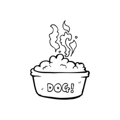 line drawing cartoon  dog food