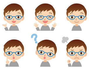 子供　男の子　表情ポーズ　セット