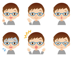 子供　男の子　表情ポーズ　セット