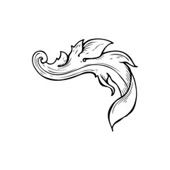 traditional hand drawn floral swirl