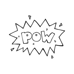 line drawing cartoon  comic book pow symbol