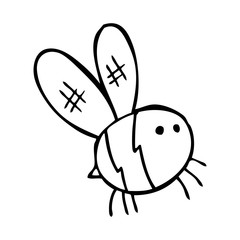 line drawing cartoon  bee
