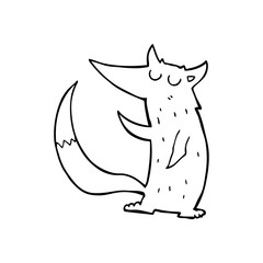 line drawing cartoon  wolf