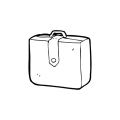 line drawing cartoon  suitcase