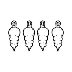 line drawing cartoon  christmas decoration