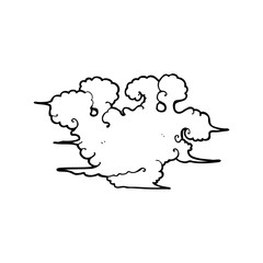 line drawing cartoon  gas cloud