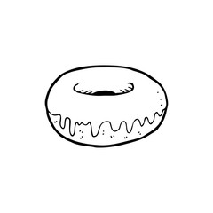 line drawing cartoon  donut