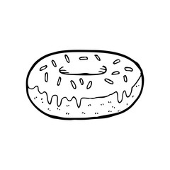 line drawing cartoon  donut