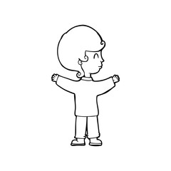 line drawing cartoon  woman