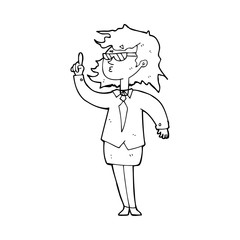 line drawing cartoon  agent woman