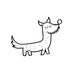 line drawing cartoon  dog