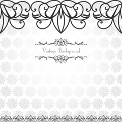 Pattern in Eastern style on scroll work background