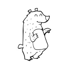 line drawing cartoon  bear