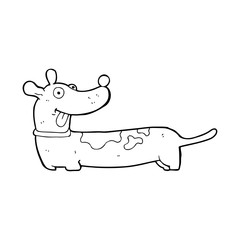line drawing cartoon  dog