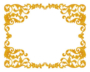 Ornament elements, vintage gold floral designs