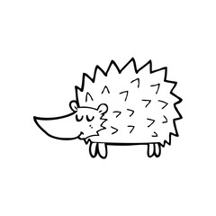 line drawing cartoon  hedgehog