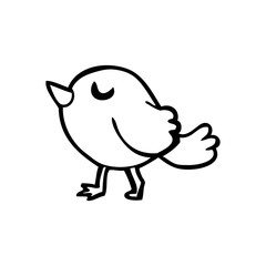 line drawing cartoon  bird