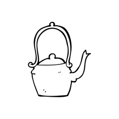 line drawing cartoon  kettle