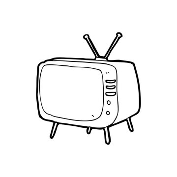 line drawing cartoon  television