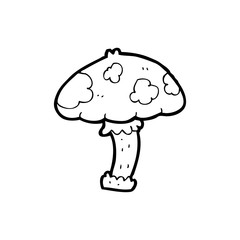 line drawing cartoon  mushroom