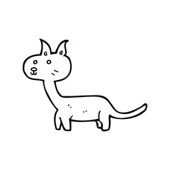 line drawing cartoon  cat