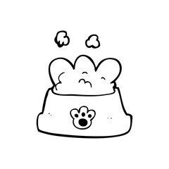 line drawing cartoon  dog food