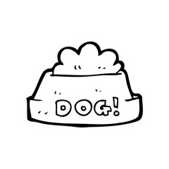 line drawing cartoon  dog food