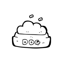 line drawing cartoon  dog food