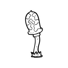 line drawing cartoon  mushroom