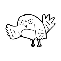 Fototapeta premium angry line drawing cartoon bird
