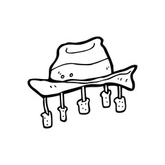 line drawing cartoon  hat with corks