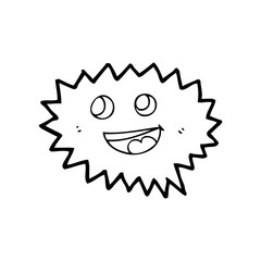 cute line drawing cartoon  speech balloon