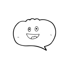 cute line drawing cartoon  speech balloon