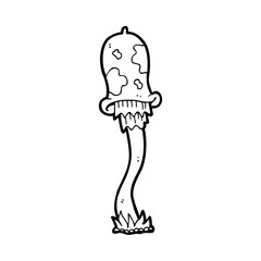 line drawing cartoon  mushroom