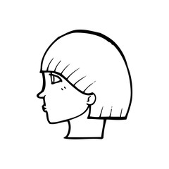 Obraz na płótnie Canvas line drawing cartoon side profile face