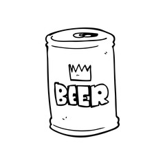 line drawing cartoon  beer can