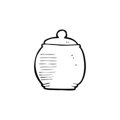 Obraz premium line drawing cartoon old pot