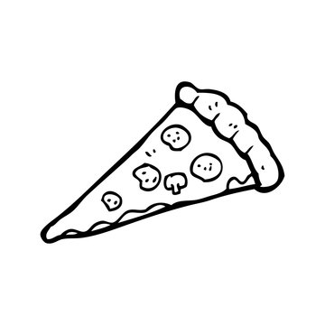 line drawing cartoon  pizza